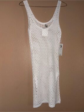 TiniBikini White Crochet Midi Cover-Up Dress